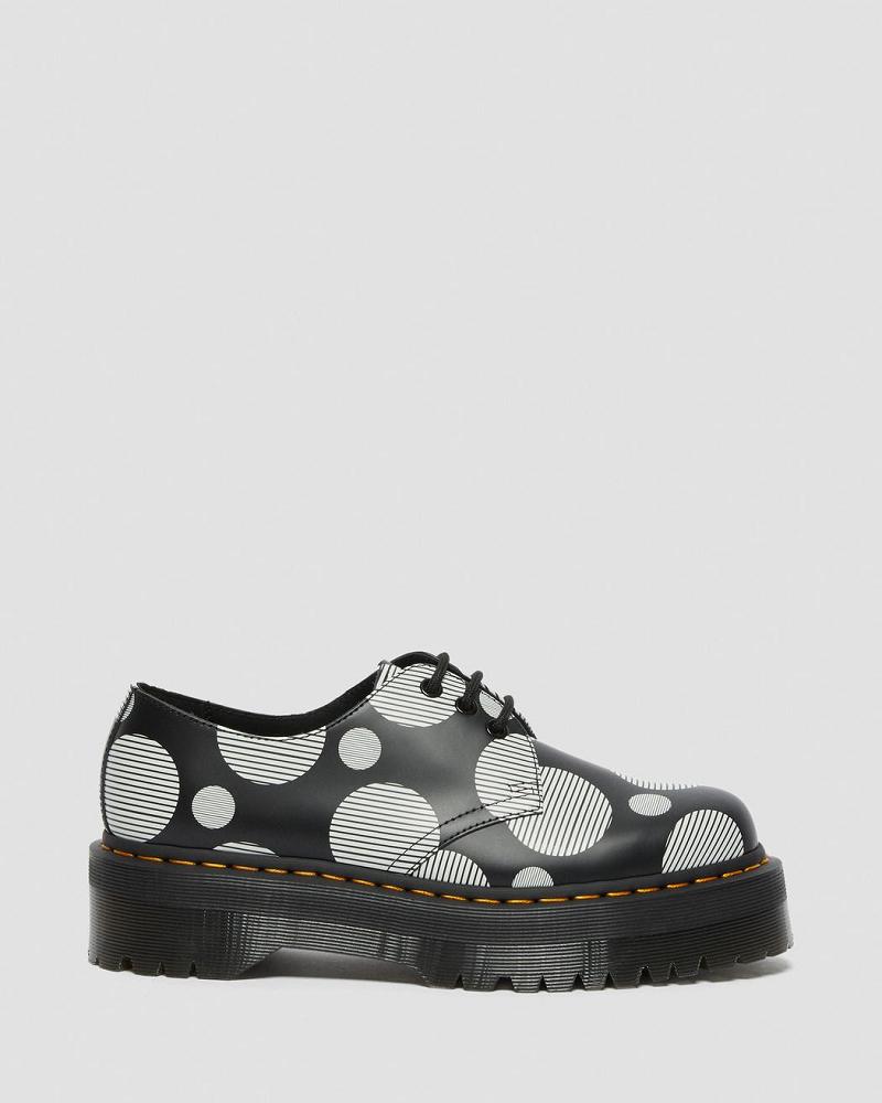 Dr Martens 1461 Polka Dot Smooth Leren Platform Schoenen Heren Zwart | NL 196NWY